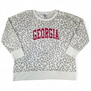 Gameday Couture Georgia Bulldogs Leopard Print Crewneck Sweatshirt XXL NWT